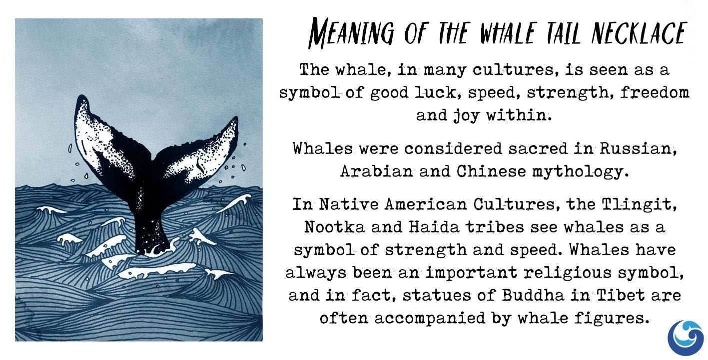 Flowers Whale Tail Necklace - 18