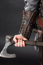 Medieval leather bracers for Larp - for one hand