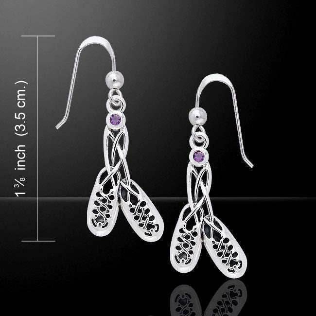 Irish Dance Shoes Earrings - Amethyst