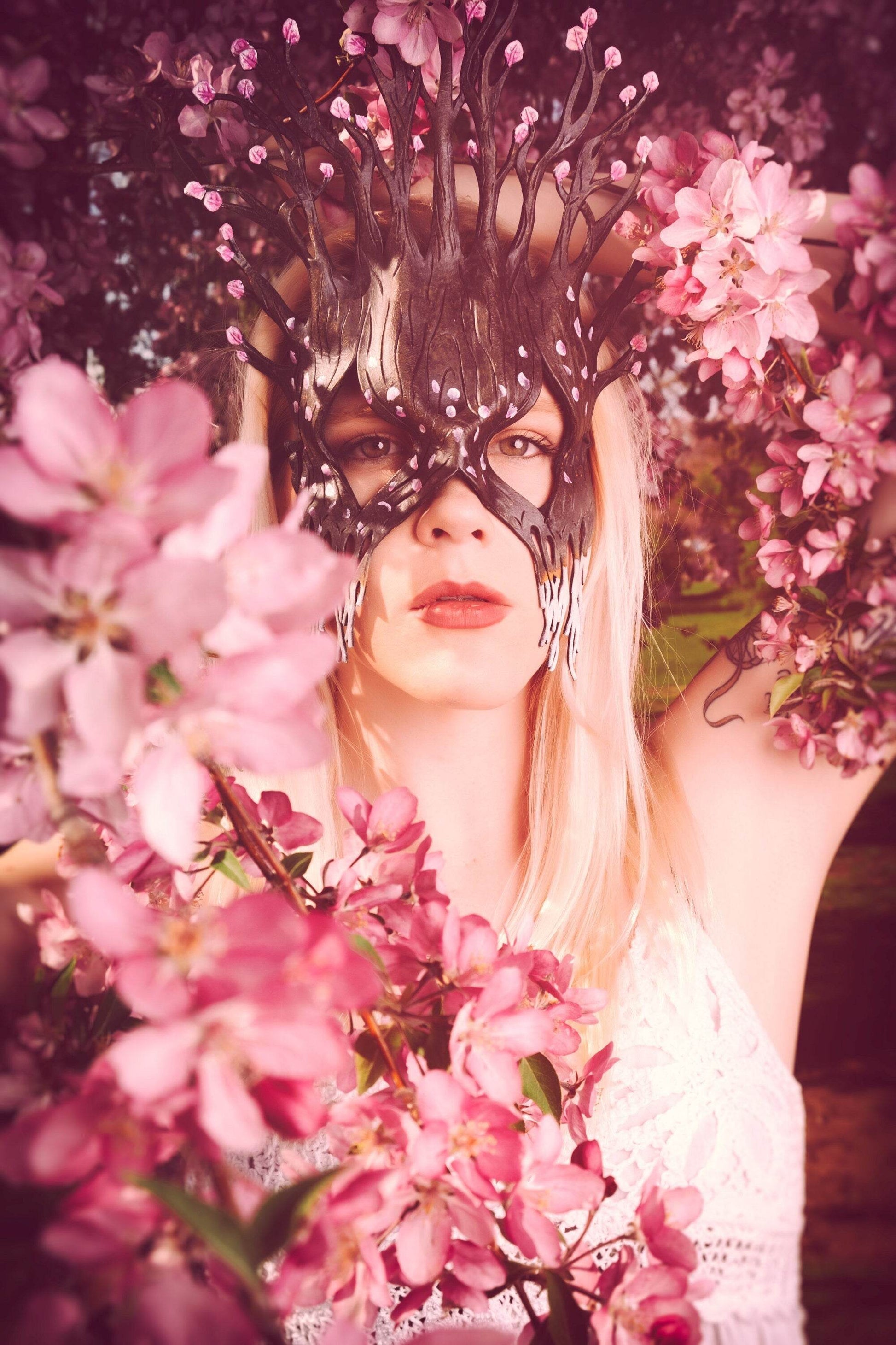 Spring - Handmade Genuine Leather Mask - 