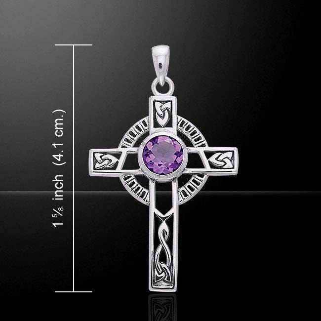 Lanis Celtic Cross Necklace - Amethyst
