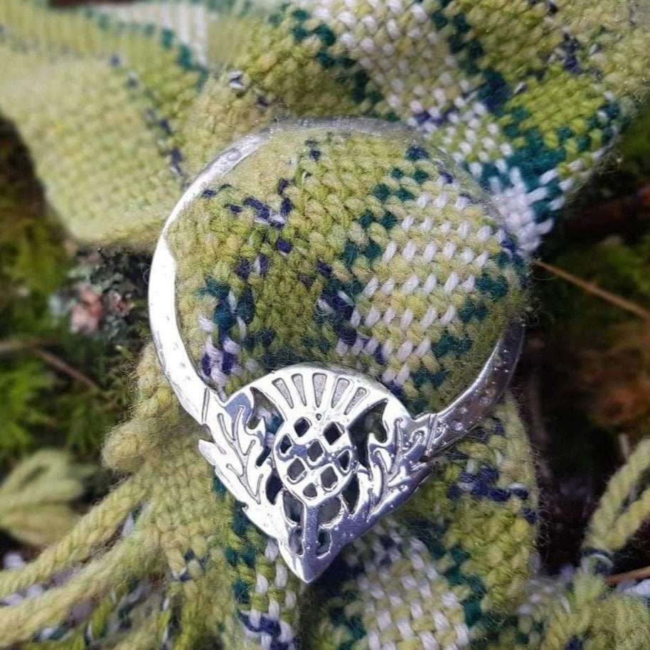 Celtic Thistle Scarf Ring - 