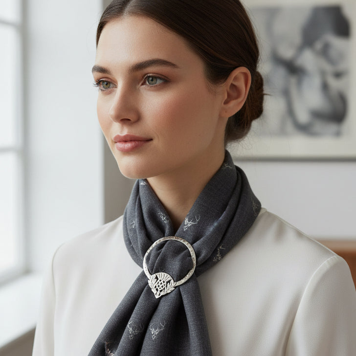Celtic Thistle Scarf Ring