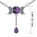 Celtic Moon Necklace - Amethyst