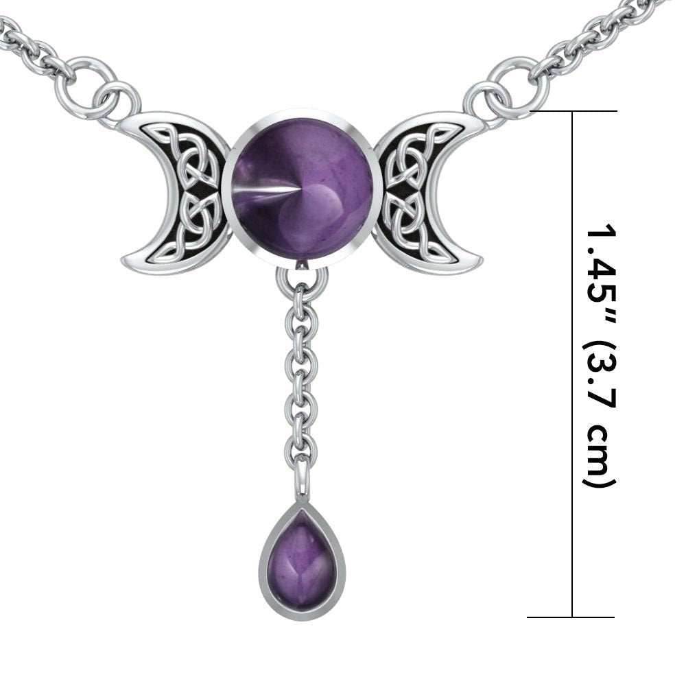 Celtic Moon Necklace - Amethyst