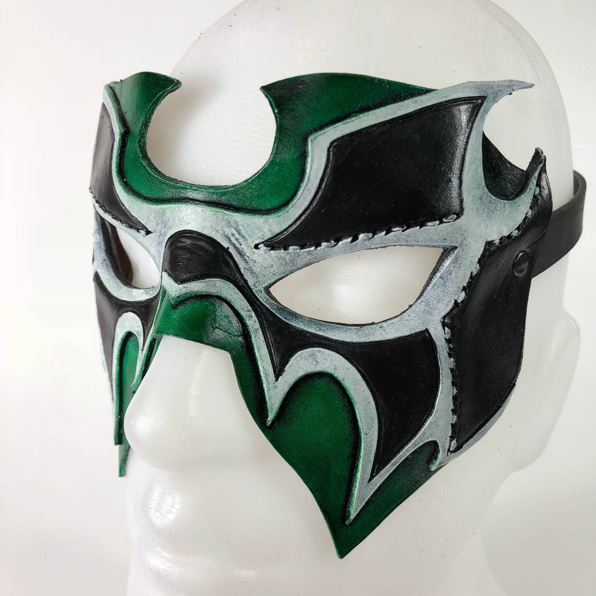 Super Hero Wrestling Mask Handmade Genuine Leather Mask - 