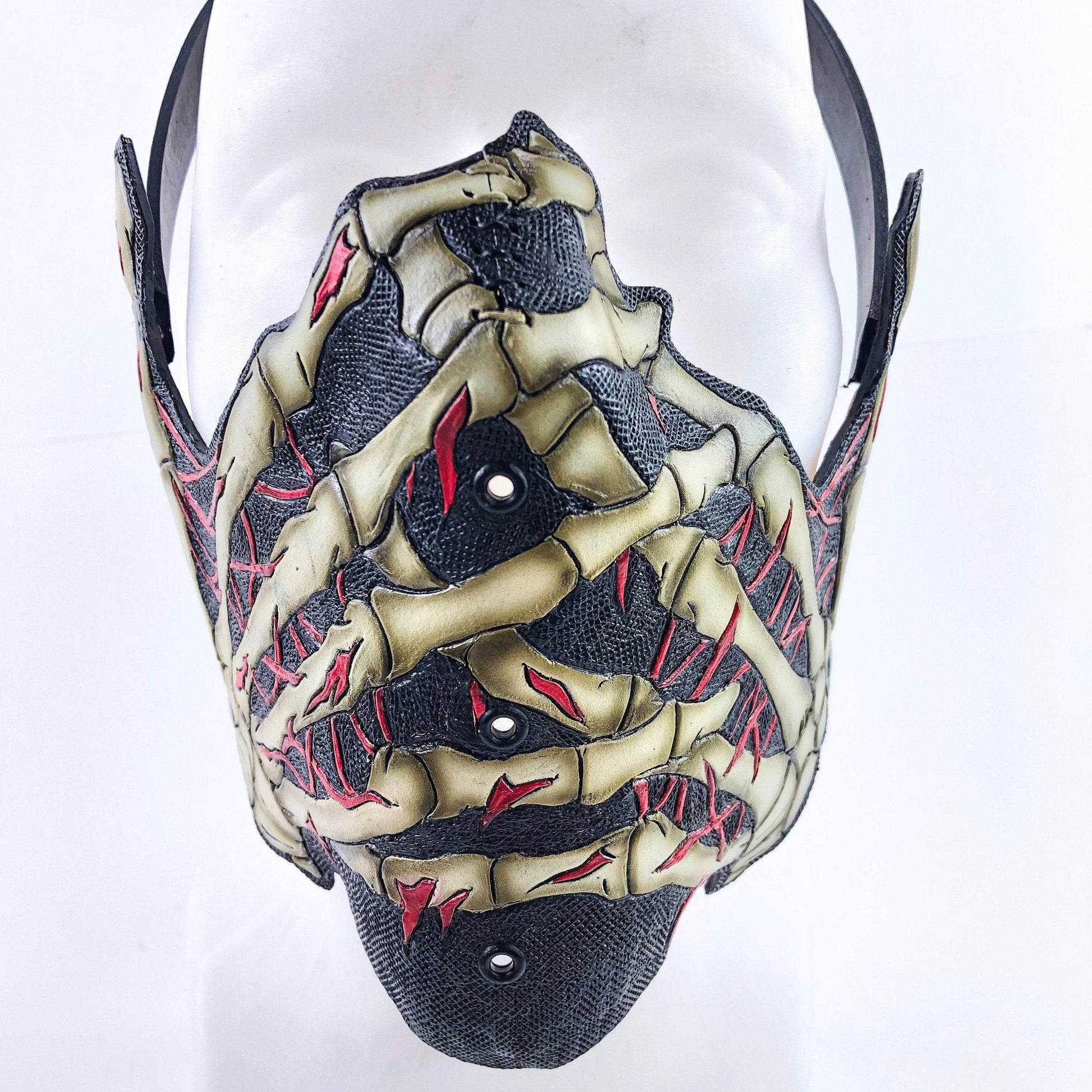 Handcrafted Genuine Leather Skeleton Hand Mask - 