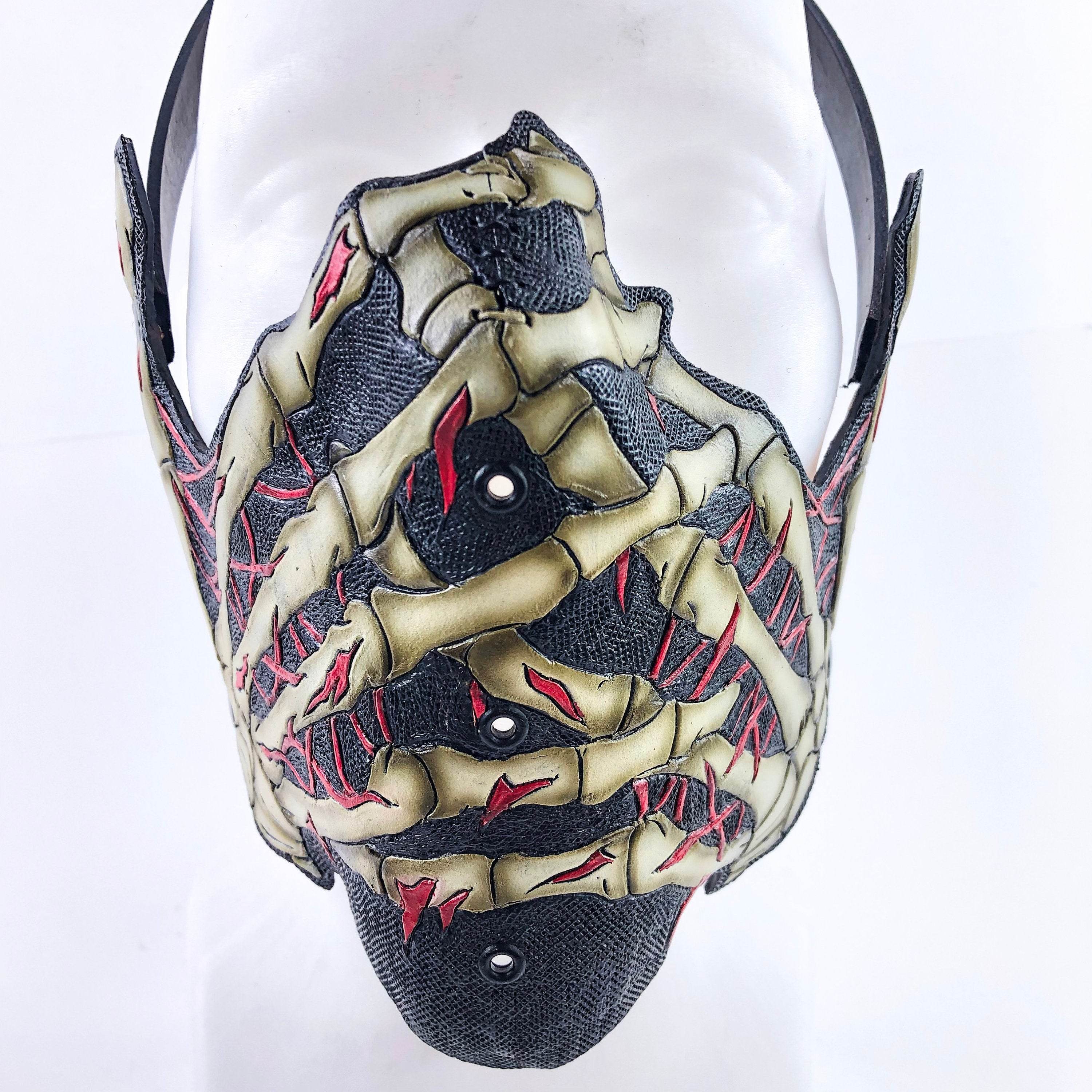 Handcrafted Genuine Leather Skeleton Hand Mask - 