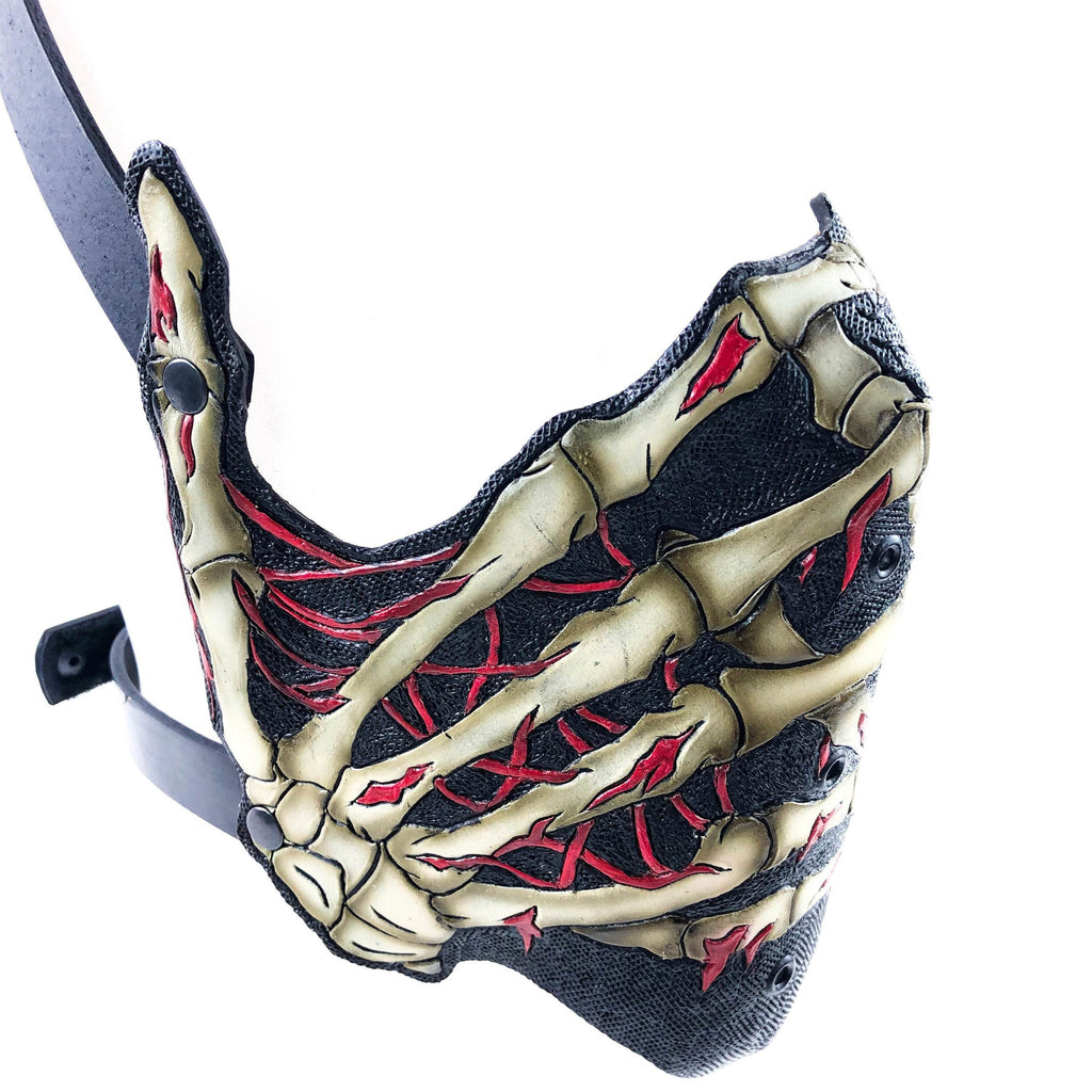 Handcrafted Genuine Leather Skeleton Hand Mask - 