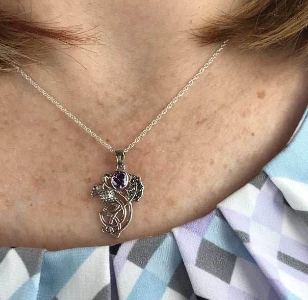 Mirren Amethyst Thistle Necklace - 