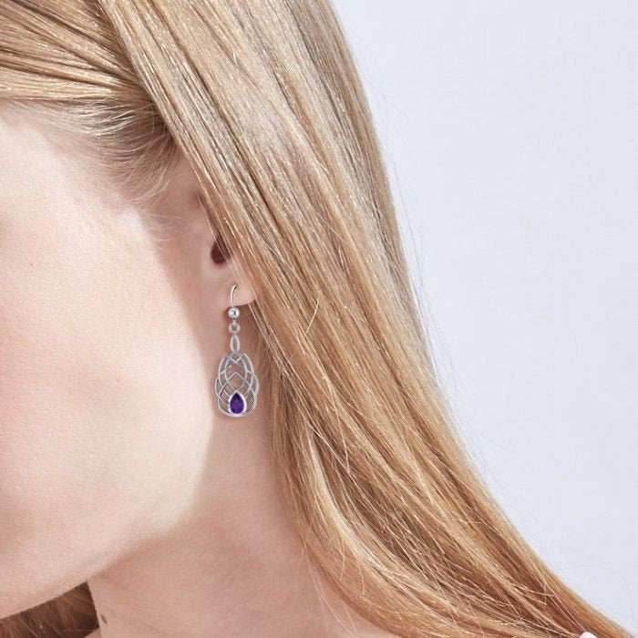 Abria Celtic Knot Earrings - Amethyst