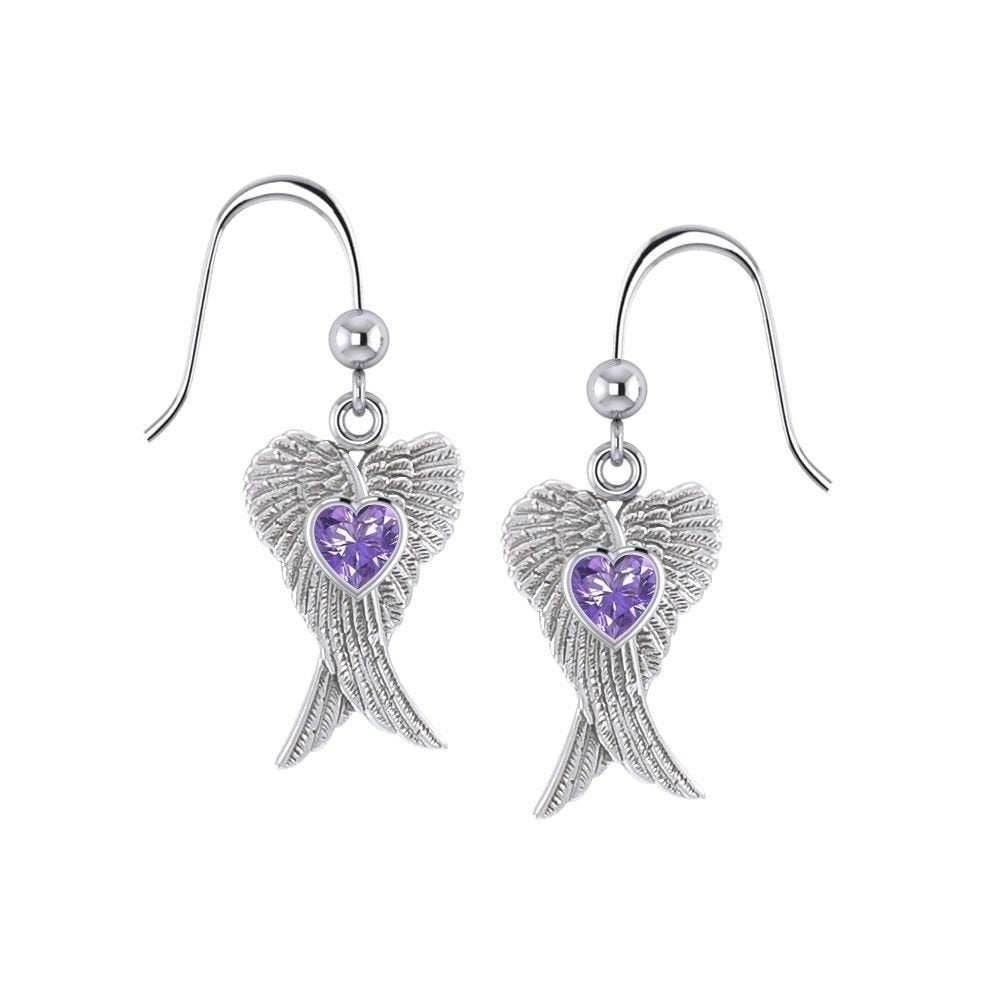 Angel Love Wings Earrings - Amethyst