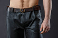Medieval viking leather belt - Brown