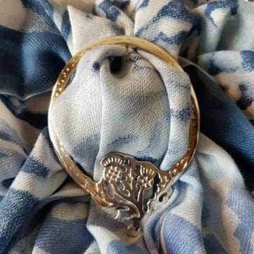 Double Thistle Scarf Ring - 