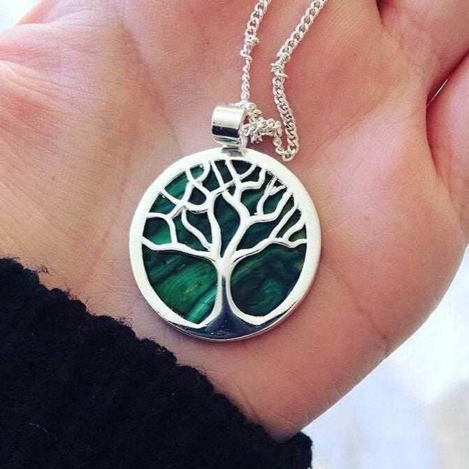 Heathergems Tree of Life Necklace - Green