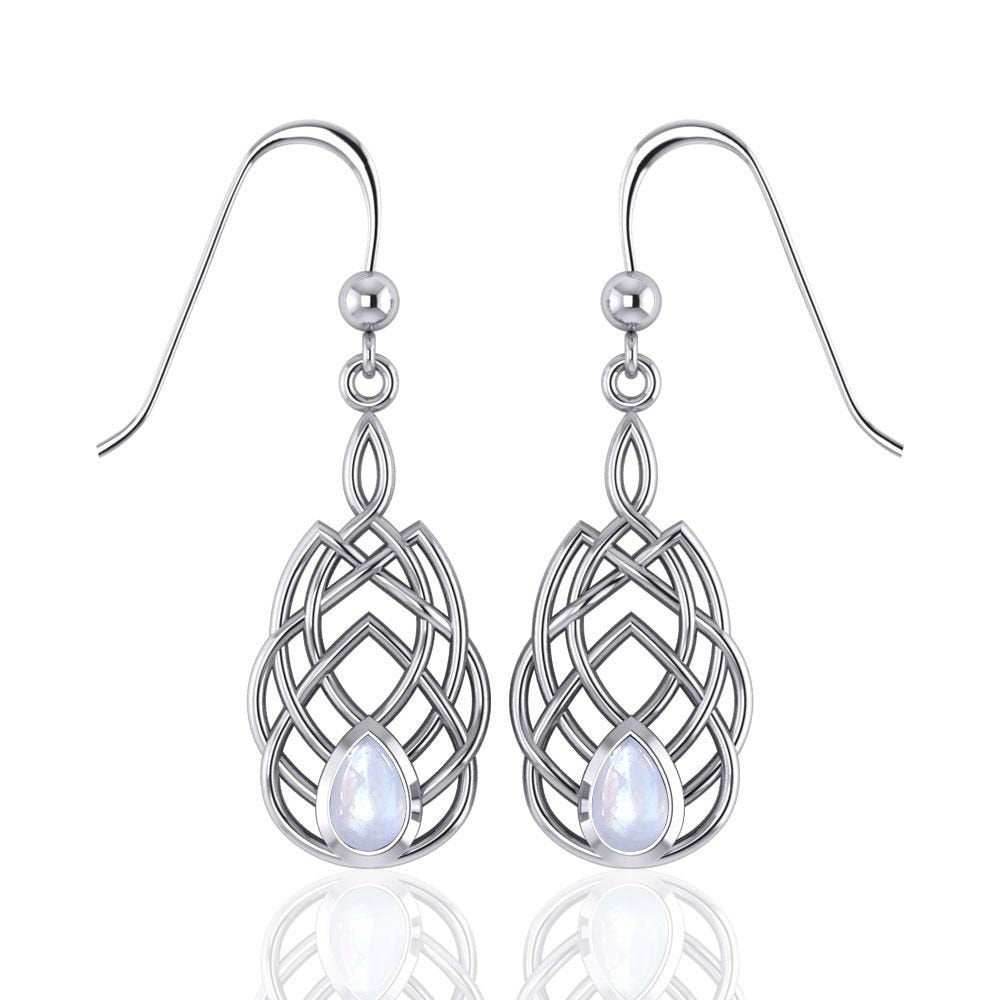 Abria Celtic Knot Earrings - Moonstone
