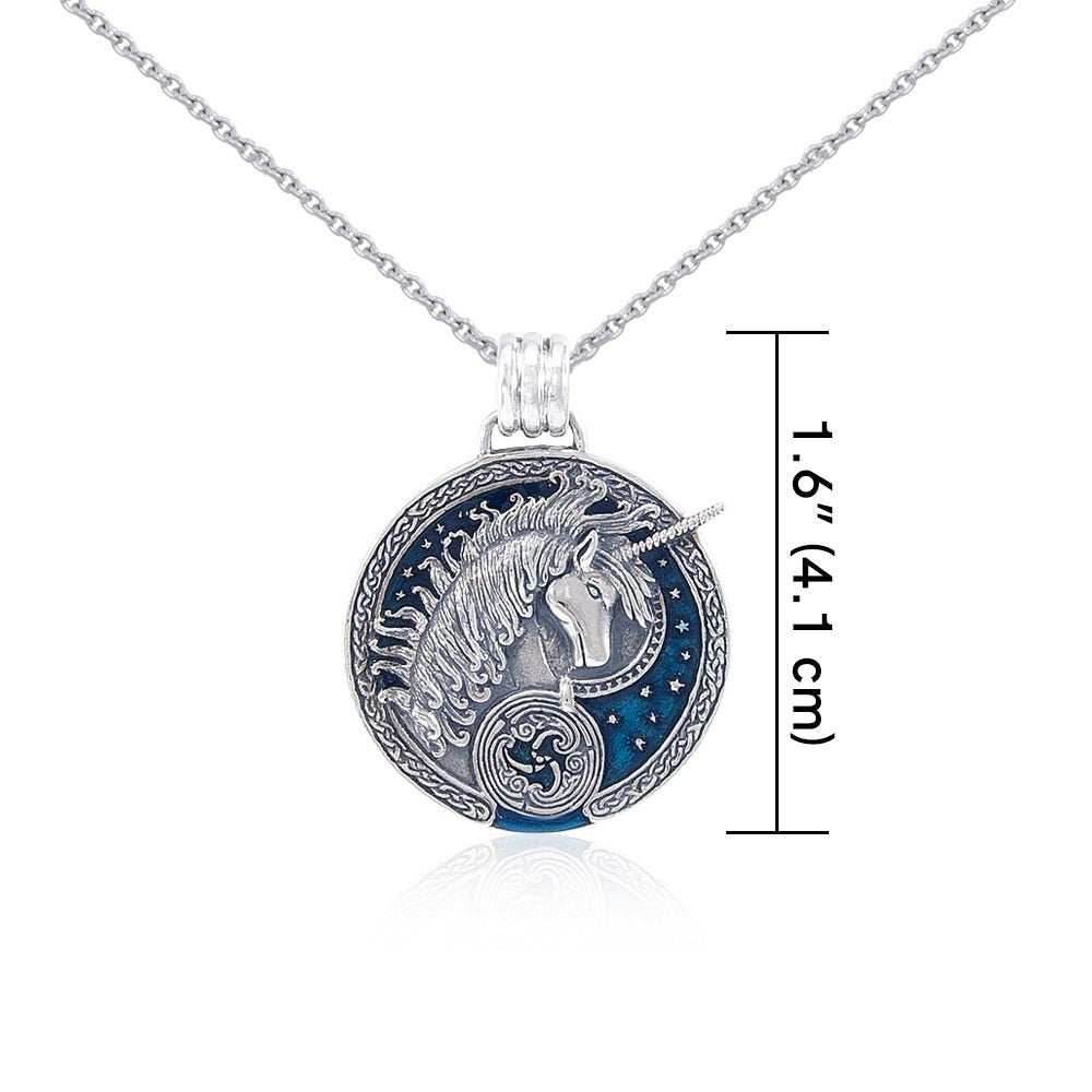 Celtic Unicorn Necklace - No Enamel / 18