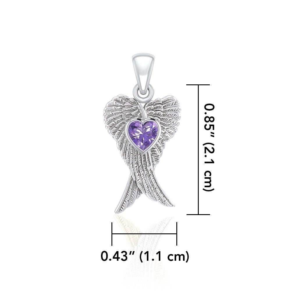 Angel Wings Love Necklace - Amethyst