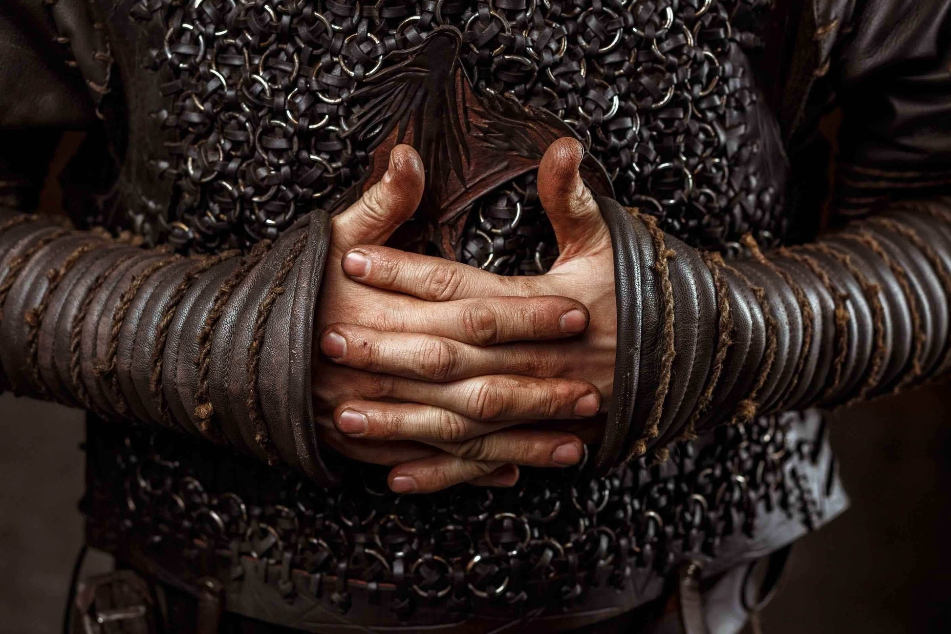 Ragnar medieval leather bracers (Vikings s2) - for one hand