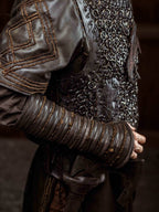 Ragnar medieval leather bracers (Vikings s2) - for one hand
