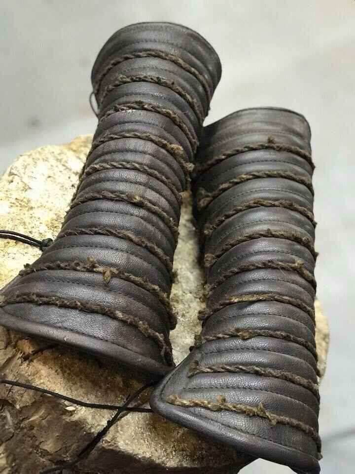 Ragnar medieval leather bracers (Vikings s2) - for one hand
