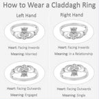 White Fire Opal Claddagh Ring