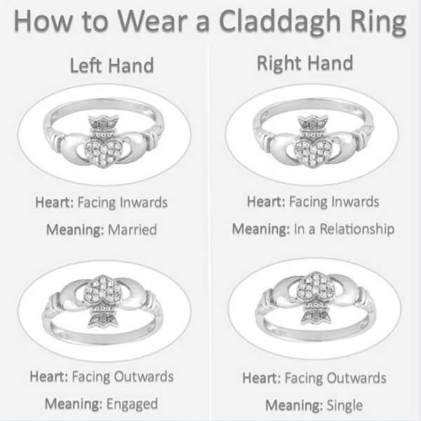 White Fire Opal Claddagh Ring