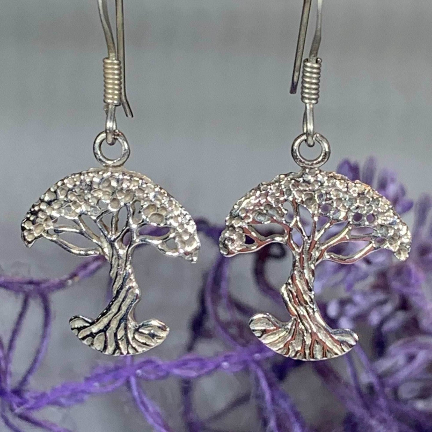 Sterling Silver Tree of Life Earrings - 