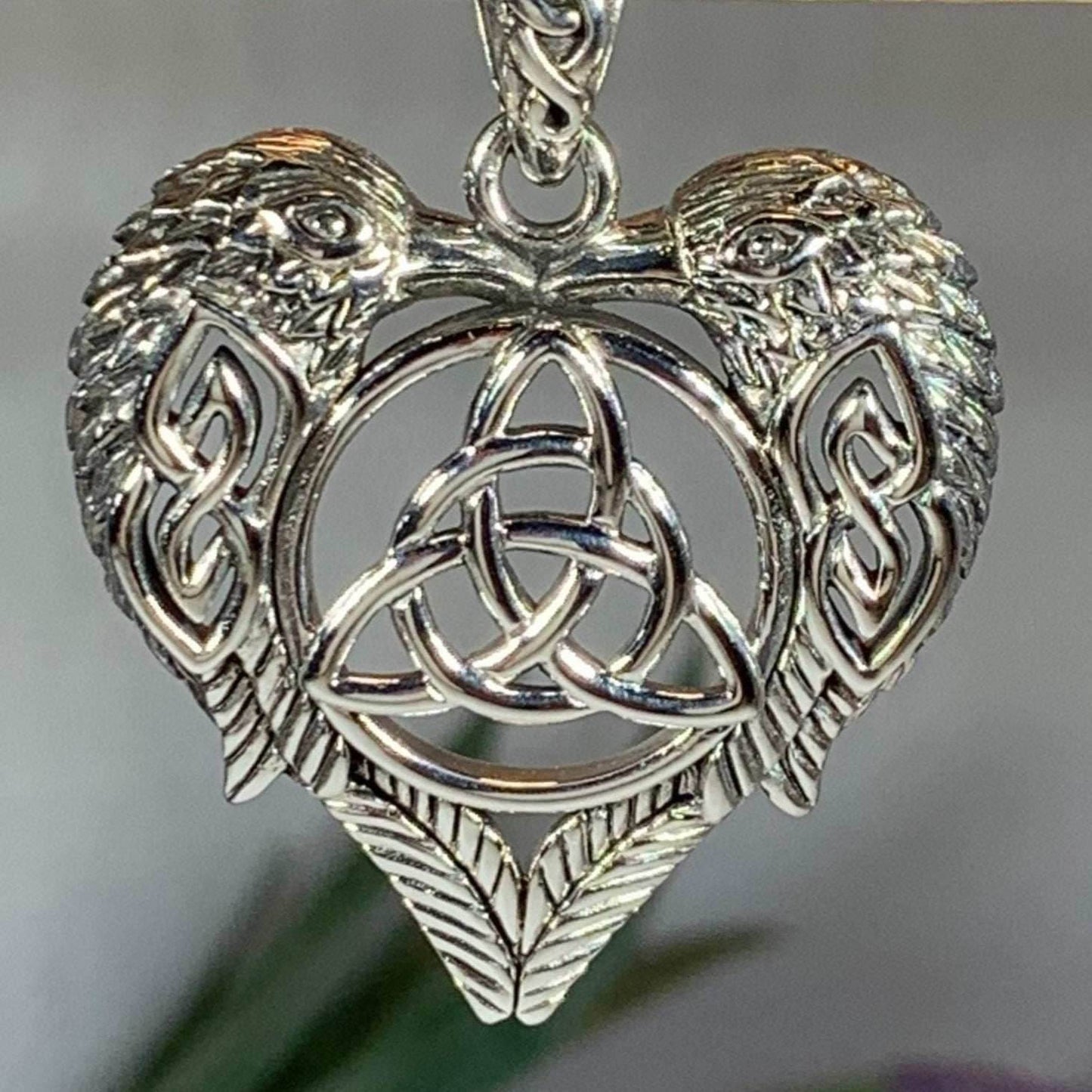 Celtic Raven Lovers Necklace - 18