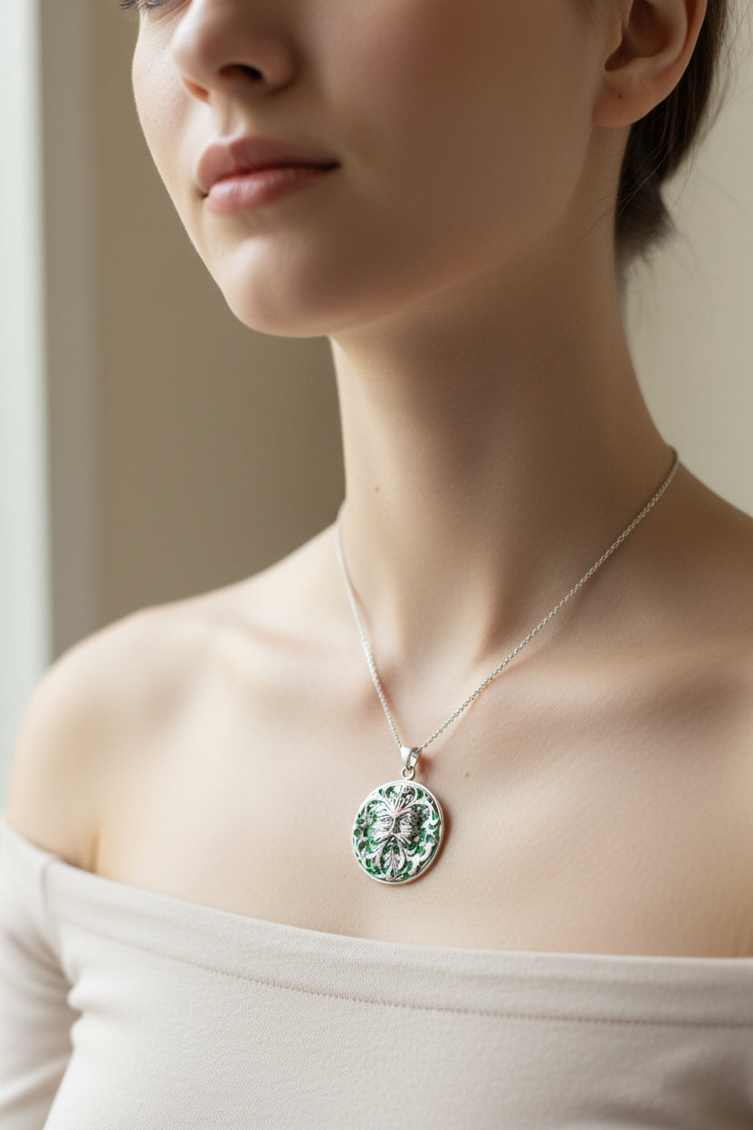 Black Forest Green Man Necklace