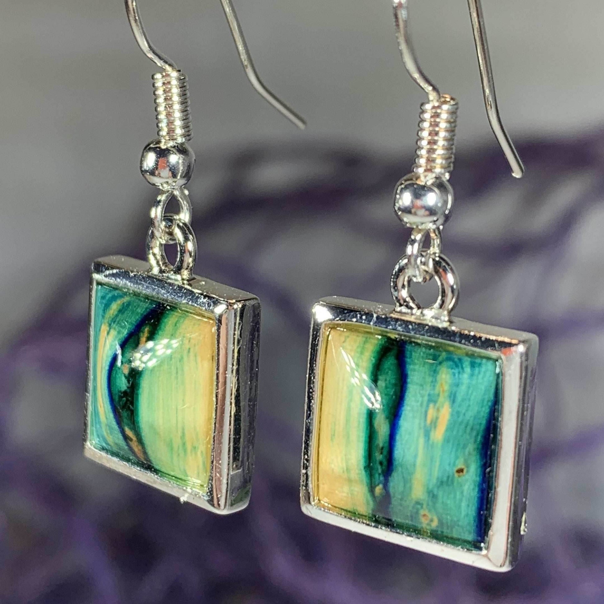 Heathergems Square Earrings - Green