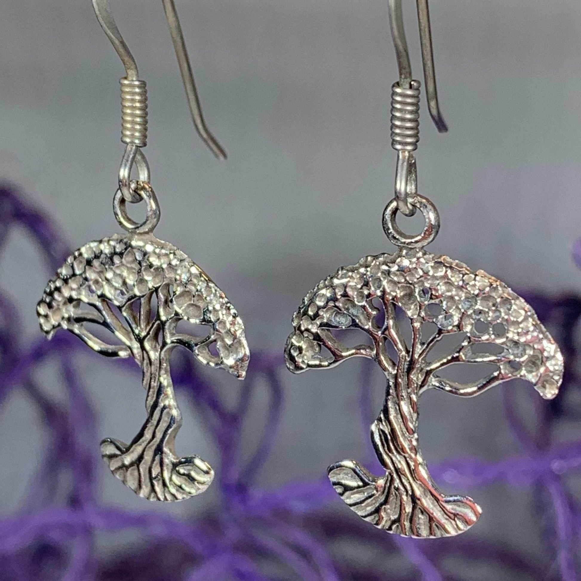 Sterling Silver Tree of Life Earrings - 