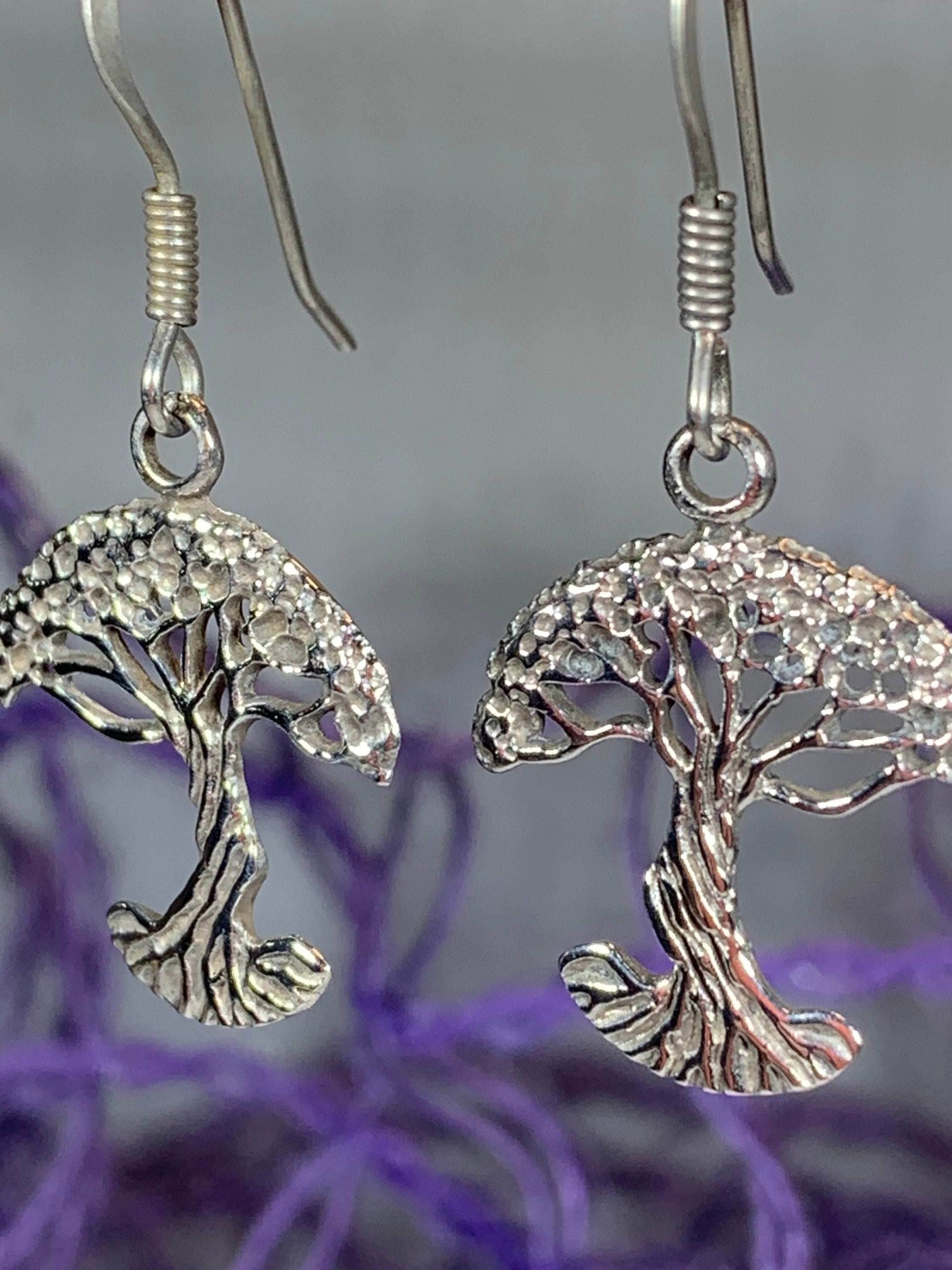 Sterling Silver Tree of Life Earrings - 