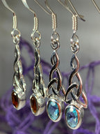 Celtic Trinity Knot Crystal Earrings