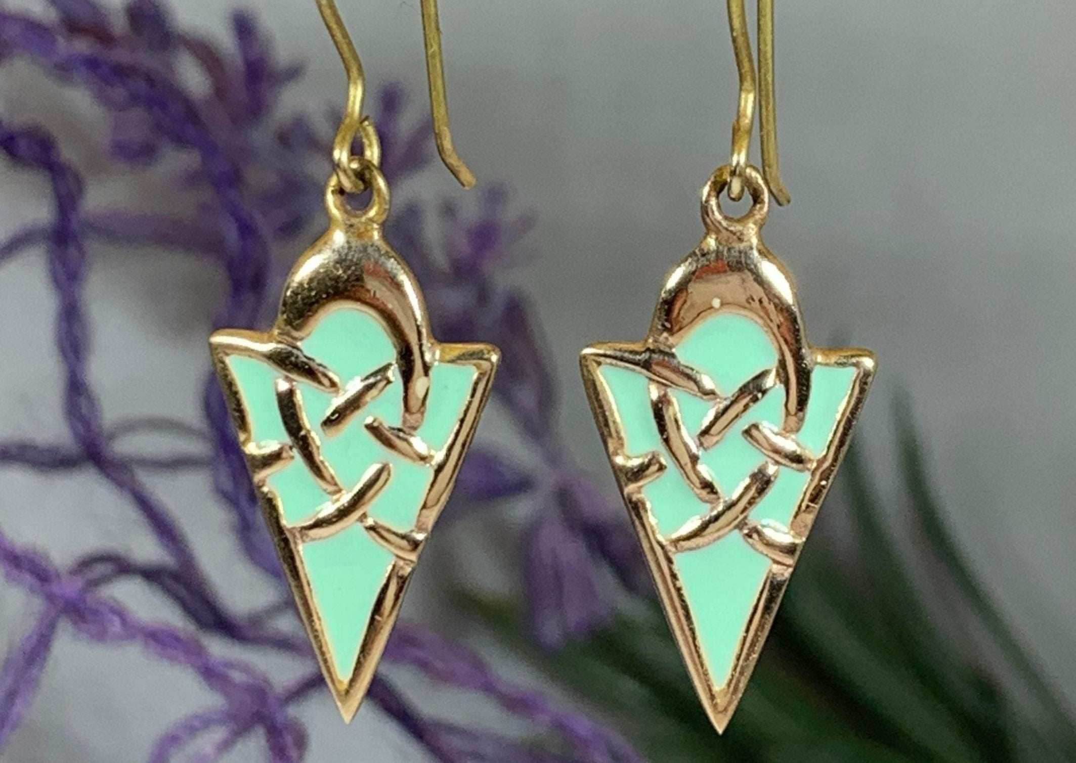 Pastel Celtic Earrings - Pink