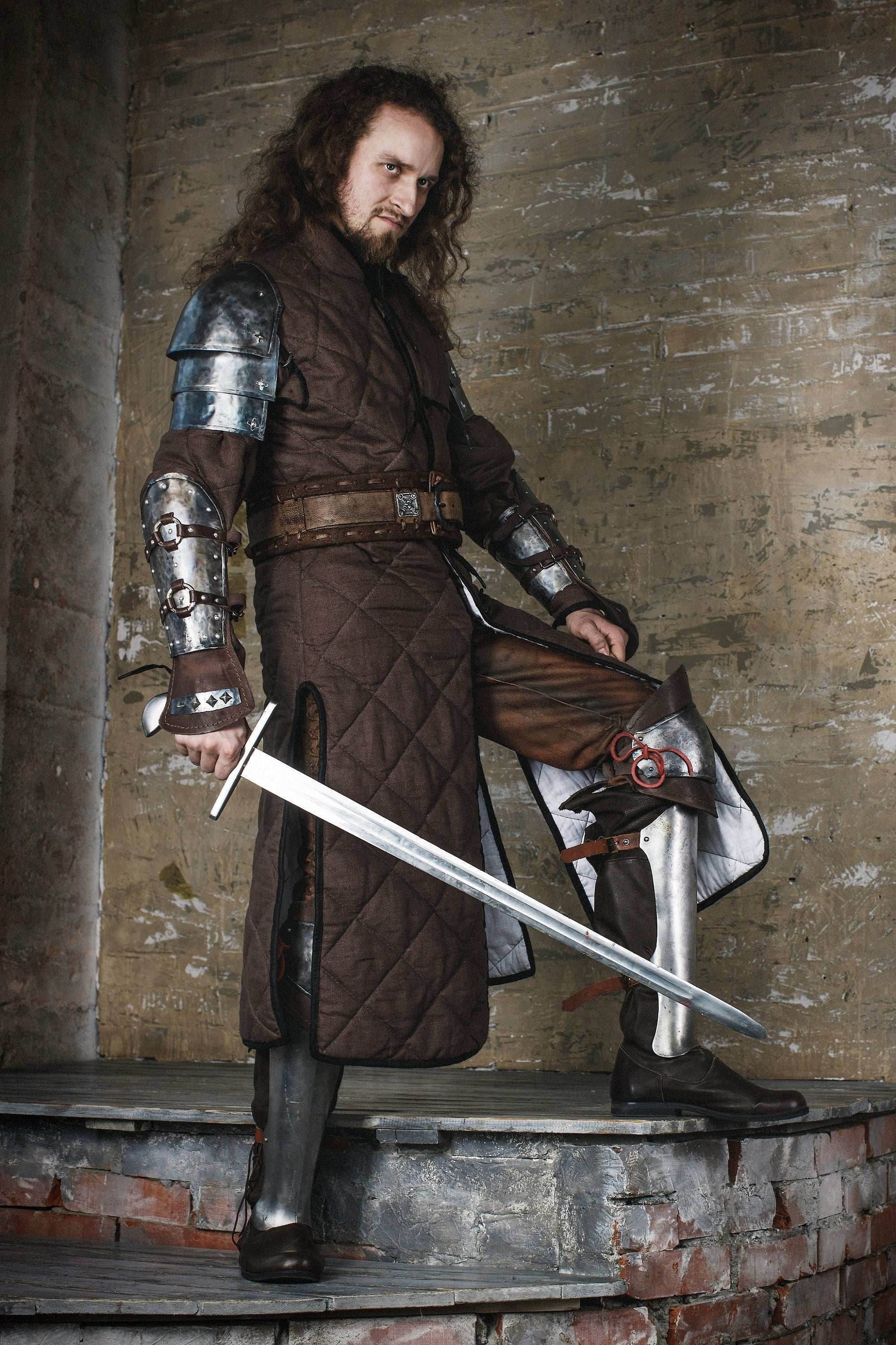 Knight steel greaves - S