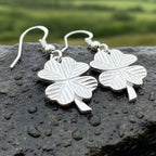 Wee Shamrock Silver Earrings