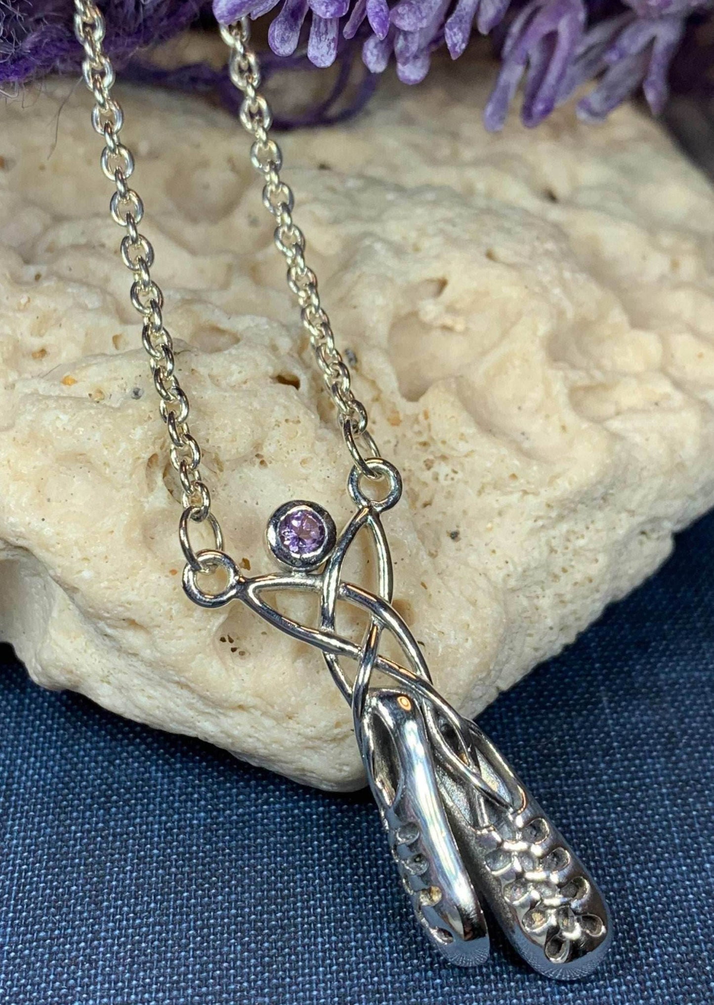 Kassidy Irish Dance Shoes Necklace - Amethyst