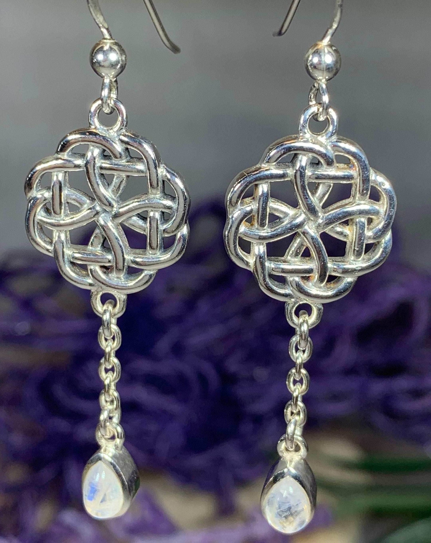 Kate Celtic Knot Earrings - Moonstone