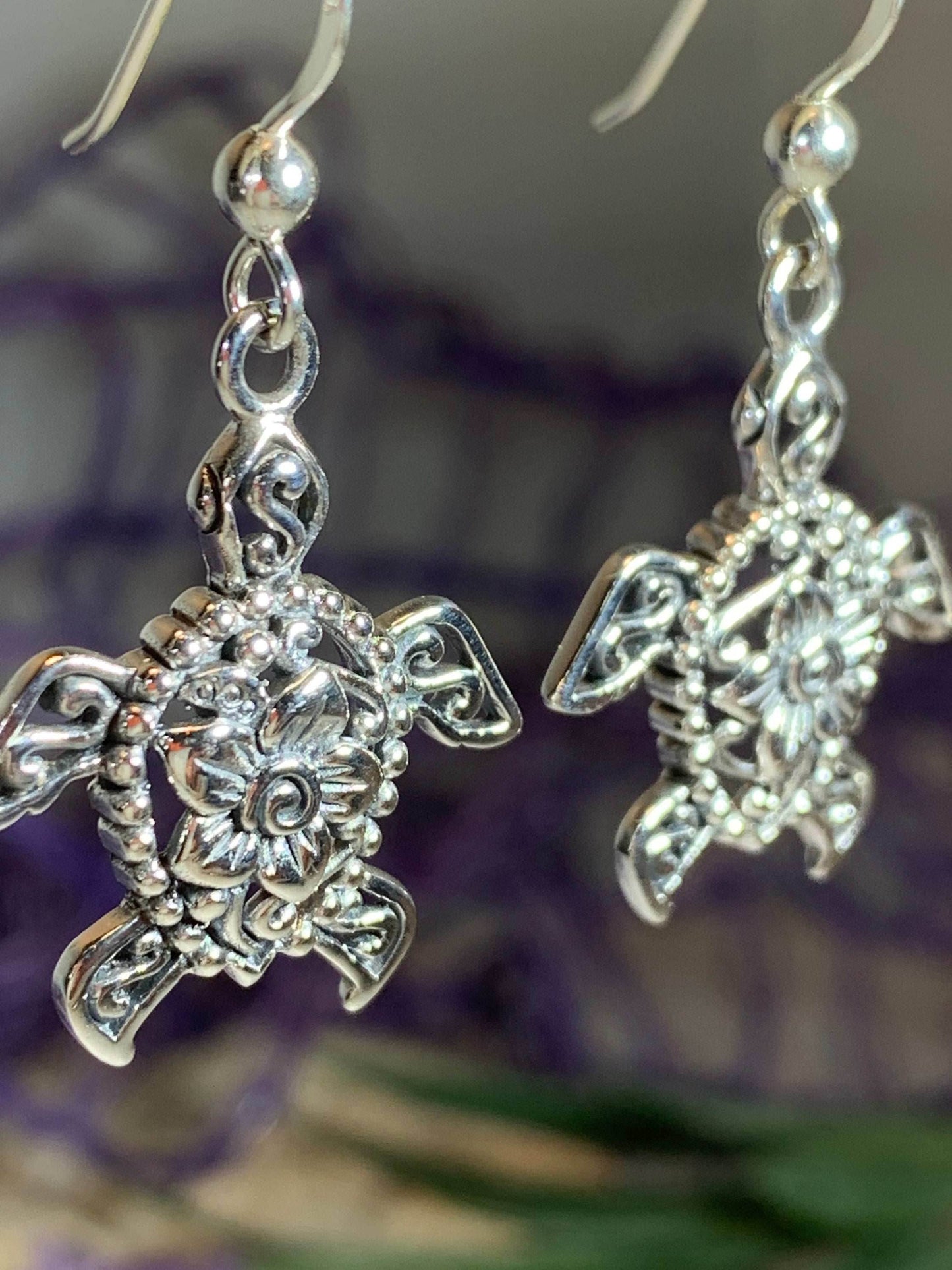 Blooming Turtle Earrings - 