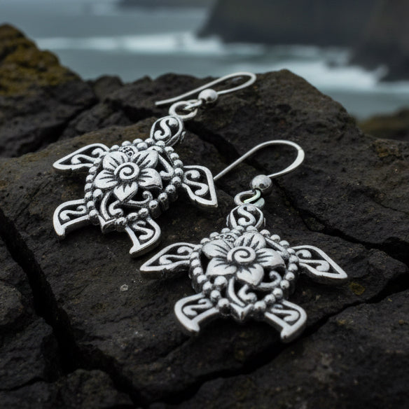 Blooming Turtle Earrings