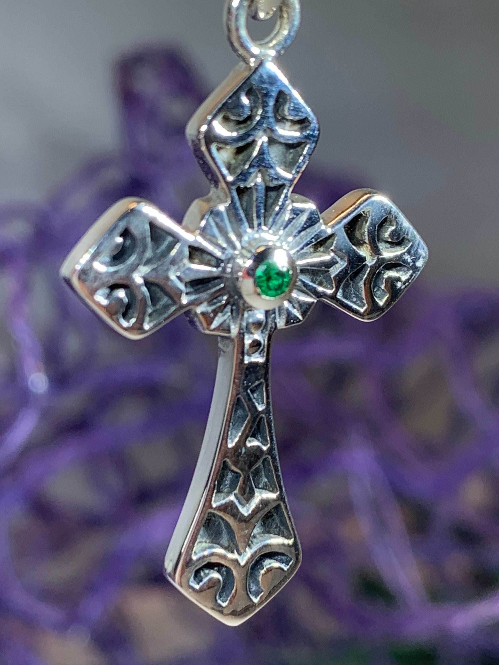 Caitlyn Celtic Cross Necklace - Amethyst