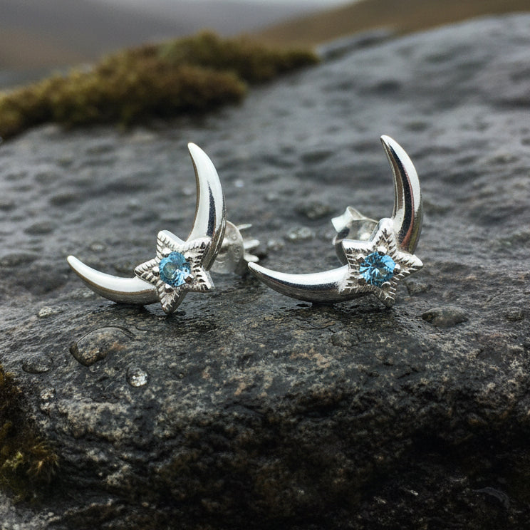 Moon & Stars Post Earrings