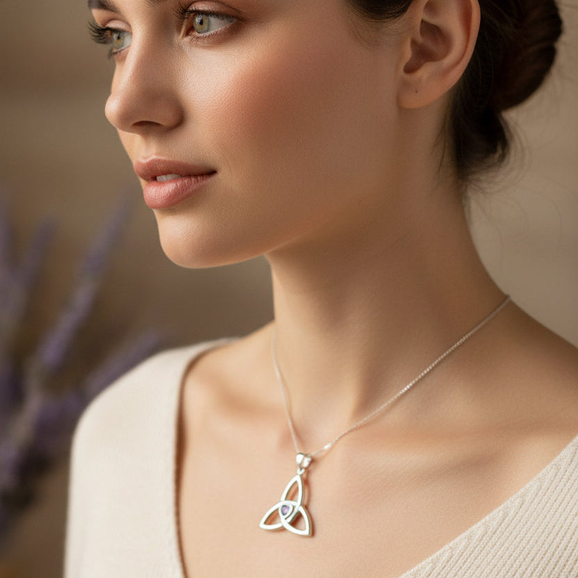 McKenna Trinity Knot Heart Necklace