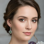 Heart Gemstone Trinity Knot Earrings