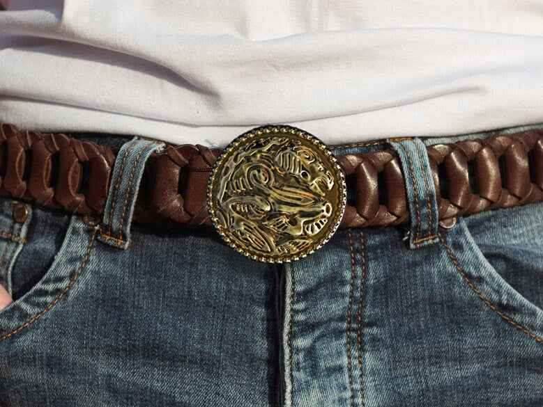 Khal Drogo medallion buckle belt - brown (like on foto)