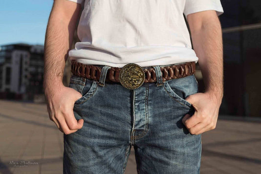 Khal Drogo medallion buckle belt - brown (like on foto)