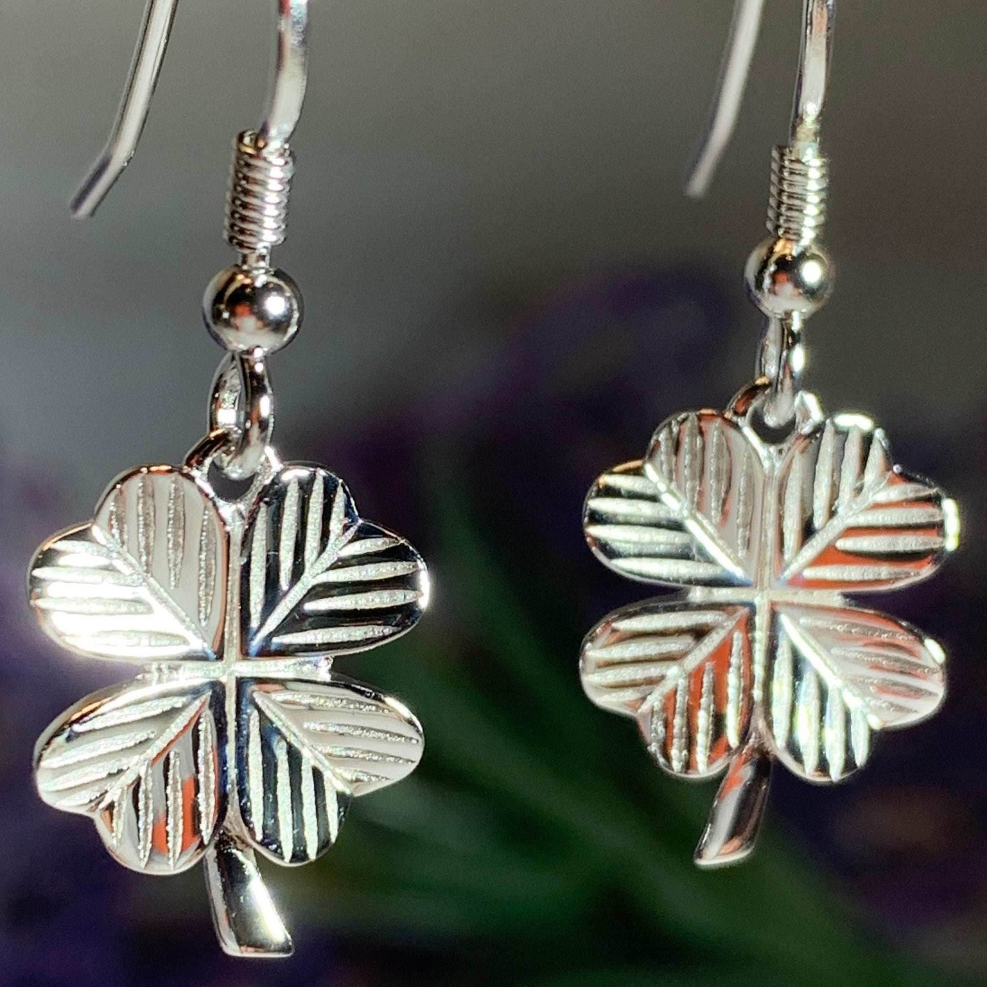 Wee Shamrock Silver Earrings - 