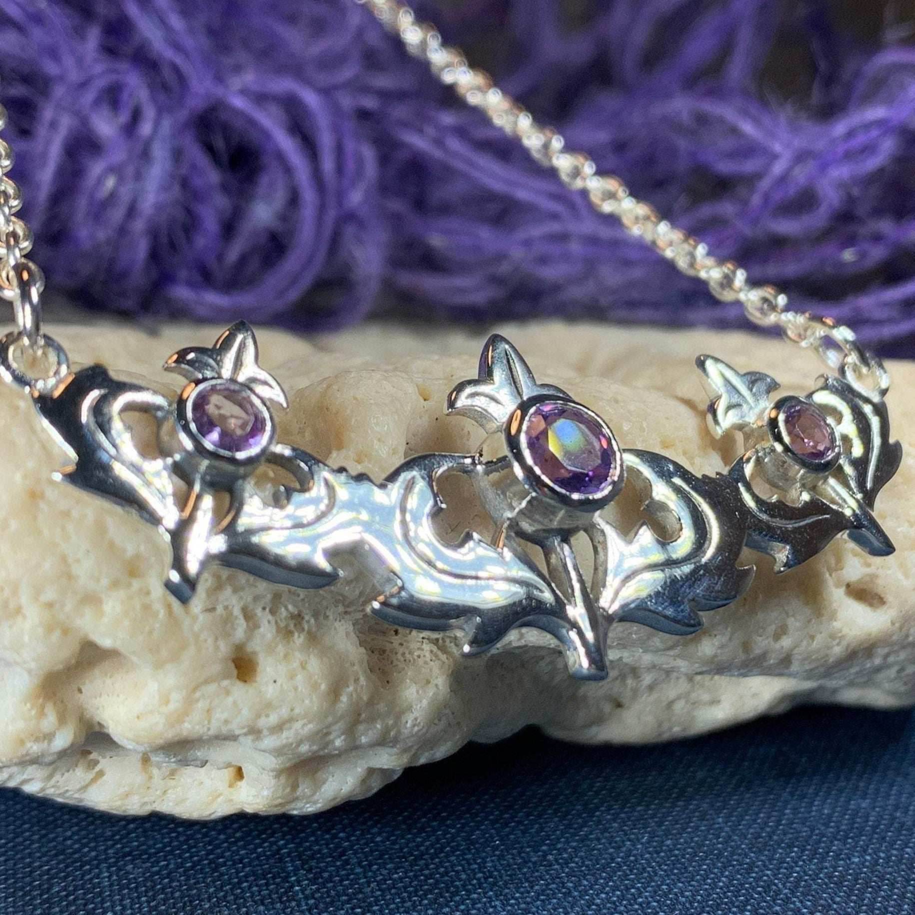 Inverness Thistle Amethyst Necklace - 