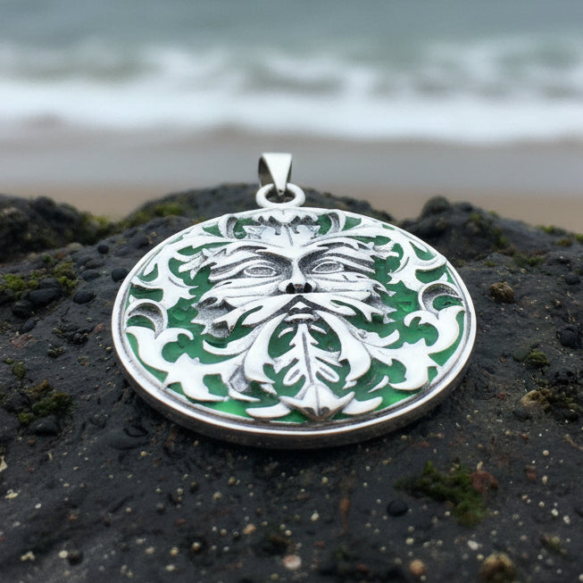 Black Forest Green Man Necklace
